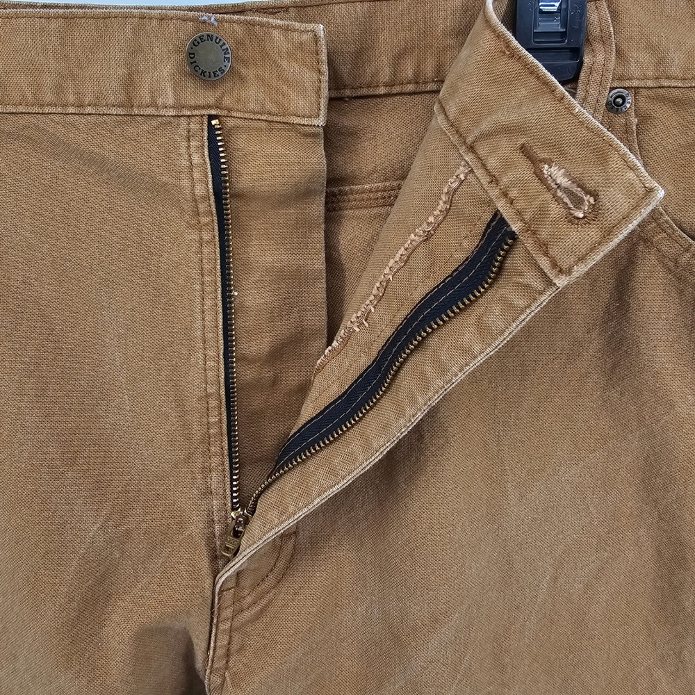 Genuine Dickies Carpenter Pants Mens 40x30 Brown Duck Canvas Stretch - Picture 4 of 9